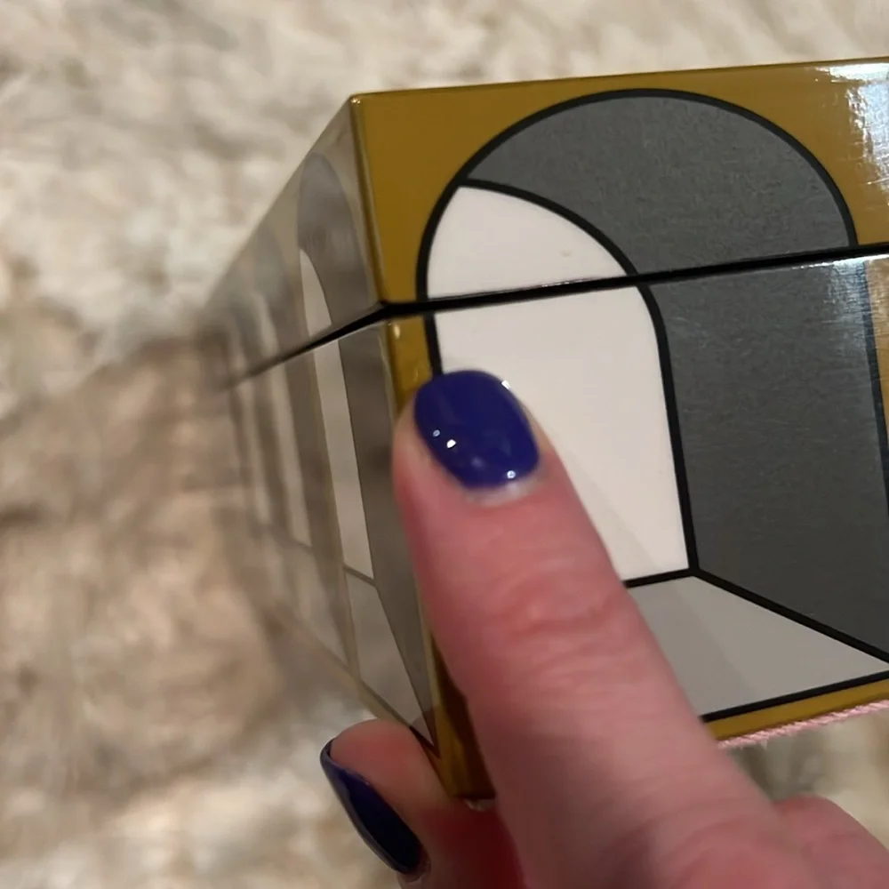 Jonathan Adler Lacquer Arcade Small Box in Gray/Yellow